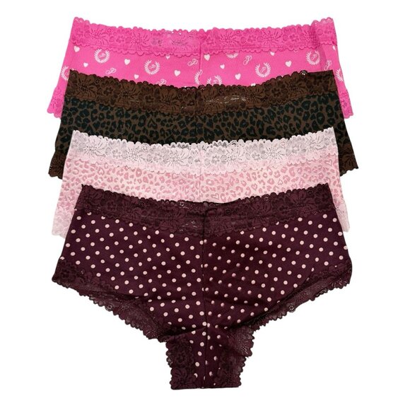 Victoria's Secret PINK Cheeky Lace Panties Womens Medium M LOT OF 4 VS Panty - Picture 2 of 9